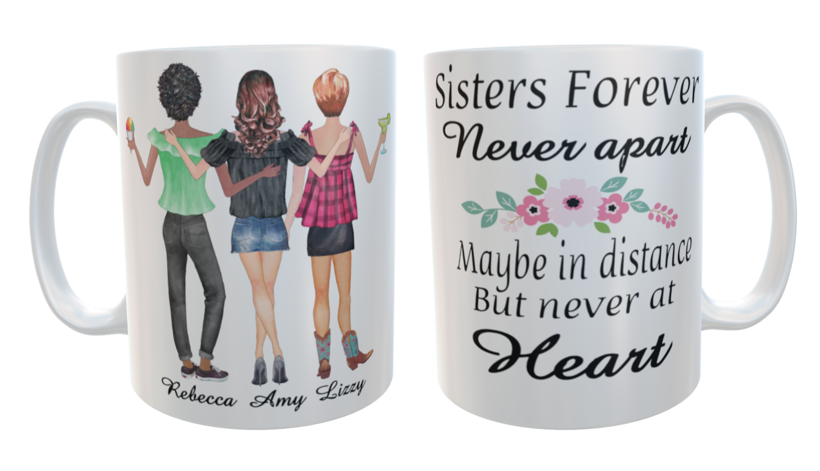 Summer Days Sisters Forever Mug, Custom Sisters Mug
